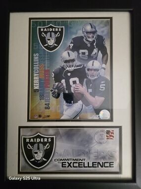 Oakland Raiders Framed Team Poster - Authentic COLLINS, ROSS, PORTER $100 🤩